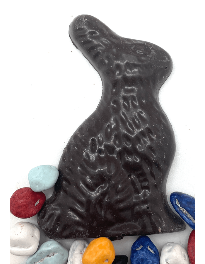 Dark chocolate rabbit.